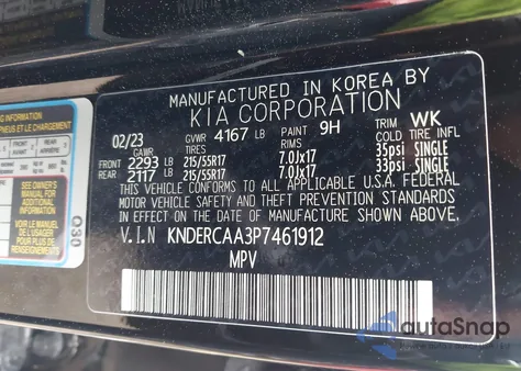 2023 Kia Seltos Ex from USA, damaged, VIN KNDERCAA3P7461912